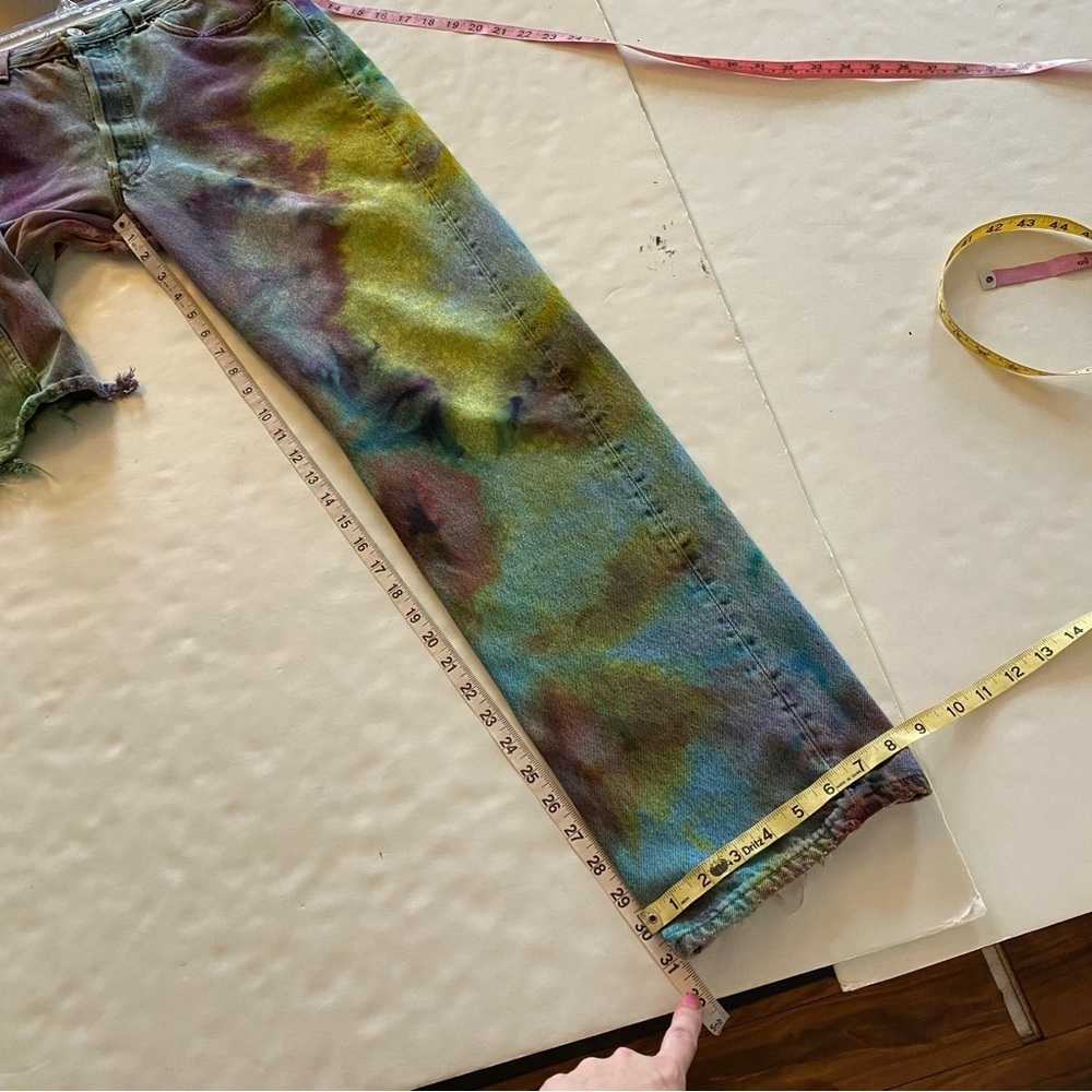 Vintage Levi’s Jeans Waist Size 30 31 Levis 501 Tie Dye VTG 90s Button Fly Multi - Picture 11 of 15